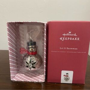 Hallmark Keepsake Silver and Red Let It Snowman Ornament